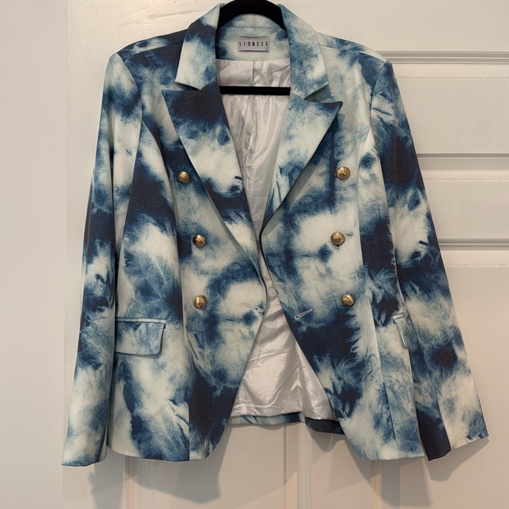 Lioness Palermo Navy Tie Dye Blazer - Size L